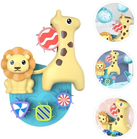 Toyvian Toddler Toys Baby Bathtub 3sets Rotirajuća šalica žirafa ispira za usisavanje preslatka crtića za tuširanje kade za usisavanje