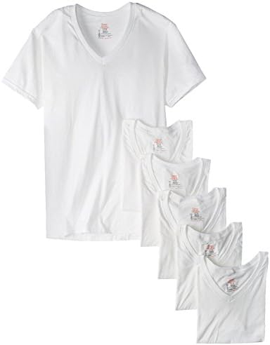 Hanes Men Classic V-Neck majica | Tagless s laivim ravnim ovratnikom | paketi pamuka-White-6 Pack xx-veliki