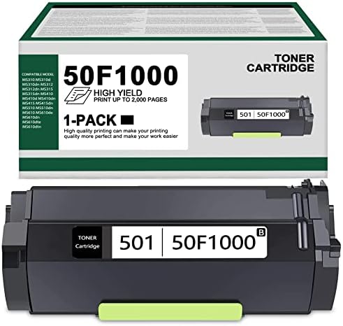 50F1000 501 Toner kaseta je kompatibilna s toner cartridge MS310 1 pakiranje Zamjena za pisač Lexmark 501 501H MS310 MS310d MS510 MS510dn