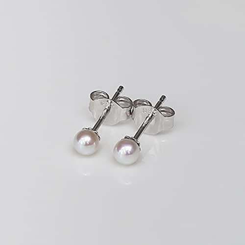 Male biserne naušnice od 925 srebra za žene, autentične naušnice s malim biserima od 3 mm, mini Slatkovodni kultivirani bijeli pravi