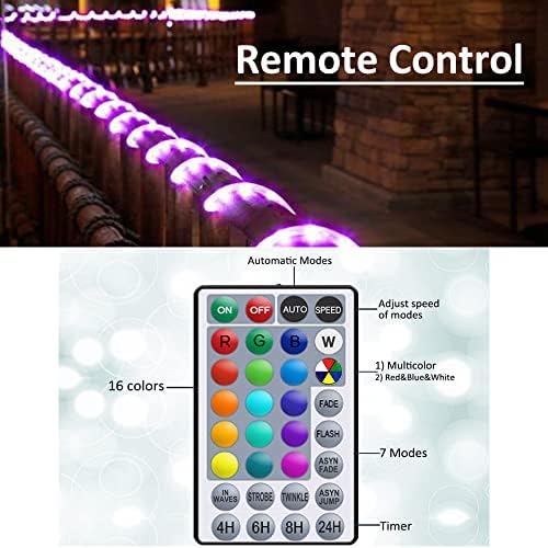 Solhice 40ft Promjena boja LED konopca Unutarnja, 120 LEDS USB božićna RGB cijevi svjetla s daljinskim upravljačem za vjenčanje za