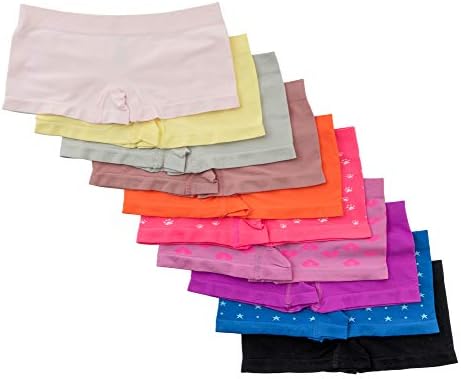 Set od 10 bešavnih kratkih hlača za djevojčice, jednobojnih i tiskanih