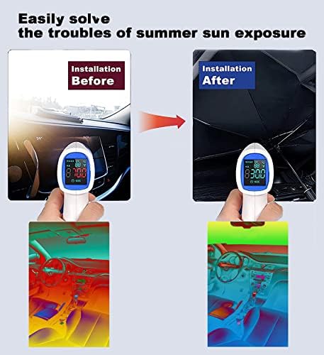 Luckyliz sklopiva automobilska sjene vjetrobranskog stakla, limuzinski SUV vjetrobransko staklo za sunčanje, UV zaštita i toplinska