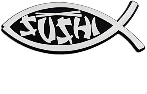 Sushi Fish Plastic Autom amblem - [srebro] [5 '' x 2 '']