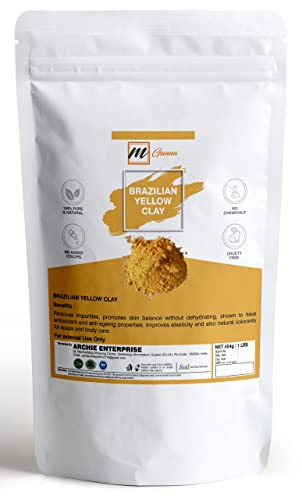 prirodni brazilski žuti glineni prah za pomlađivanje i učvršćivanje kože, izradu krema i sapuna, 1 lb / 454 grama