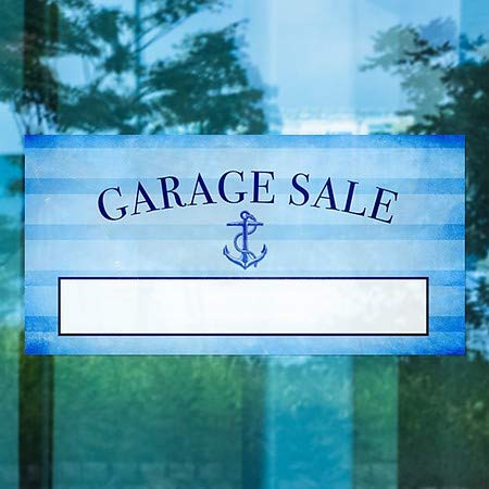 CGSIGNLAB | Garažna prodaja -nautski pruge prilijepljenje prozora | 24 x12