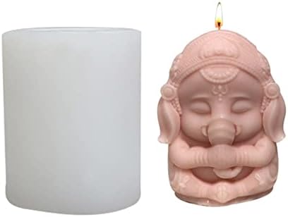 Nadogradnja foguna 3-D Ganesh-sapun kalup za svijeće Ganesha- silikonski kalup za ukrašavanje svijeća smola epoksidni zanat Gipsum