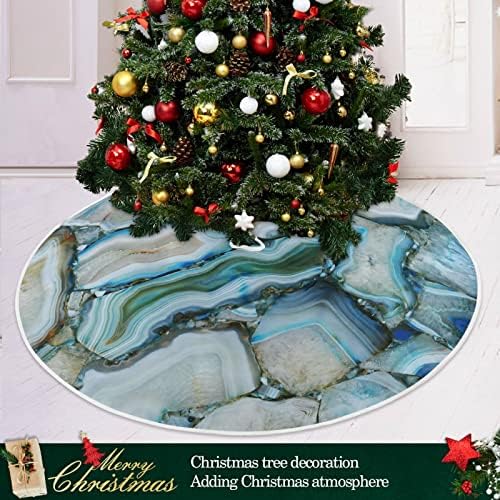 Oarencol plava azurna agate mramorna umjetnost božićno drvce suknja 36 inča ukrasi za odmor za praznike
