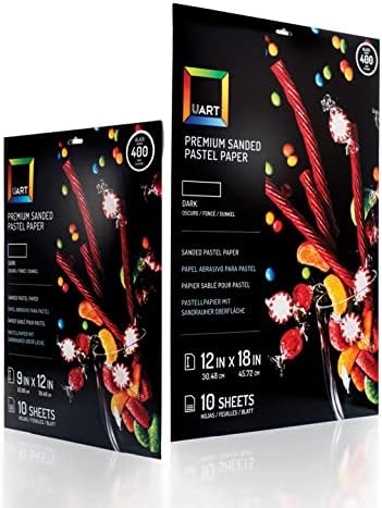 UART Premium brušeni pastelni papirni umjetnički listovi za pastele, olovke i ugljen, 9 x 12, razred 320, 10 pakiranja