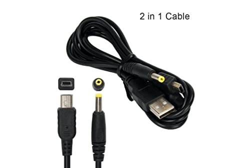 Solutions g. Gadgeta 2 u 1 USB podaci o sinkronizaciji punjača punjača kabela kompatibilan s PSP 1000 2000 3000-1M crna