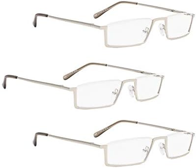 Lur 3 pakiranja na pola obrisa metalnih naočala za čitanje + 3 pakiranja polu-ribastog čitanja naočala