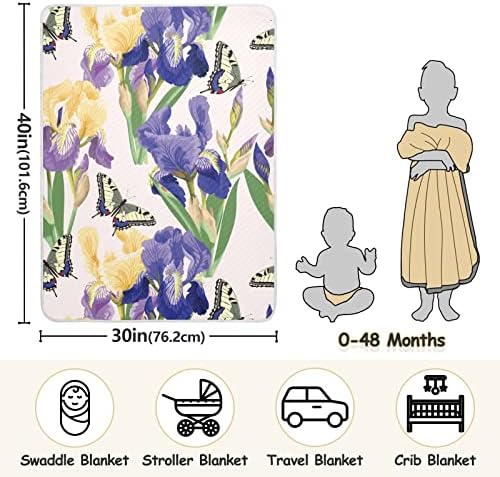 Junzan cvjetni uzorak iris cvjetovi dječje deke za djevojčice dječaci pamuk bacaju pokrivač za novorođenčad darovi mališani vrtlog