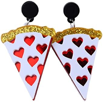 Šarene naušnice u obliku pizze i sladoleda ručno izrađene u obliku jednostavne smole, akrilne naušnice u obliku srca za žene, nakit