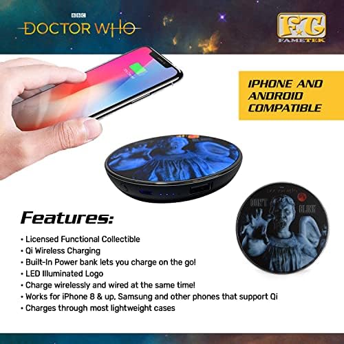 Fametek Doctor Who Bad Wolf Tardis Wireless Bluetooth zvučnik i Doctor Who Weeping Angel Qi Wireless Charger s ugrađenim u PowerBank