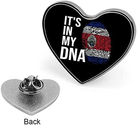 To je u mom DNK broš od srca sa zastavom Kostarike, slatka pribadača za rever, ručno izrađena značka za dodatak odijelu