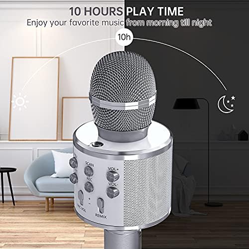Ovellic 2 paket Karaoke Mikrofon za djecu, bežični Bluetooth karaoke Mikrofon za pjevanje, prijenosni stroj za zvučnike za ručni mikrofon,