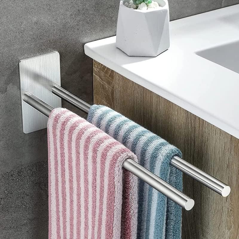 Genigw bez udarca za kupaonicu stalak za ručnike od nehrđajućeg čelika dvostruka ručića ručnika crna mat komoda za ručnike