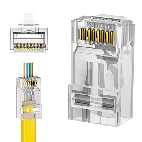 50pcs prolazni konektori od 945 do 96, crimp konektori za kabel od 9 do 9 mrežni utikač za čvrstu žicu i standardni kabel, pozlaćeni