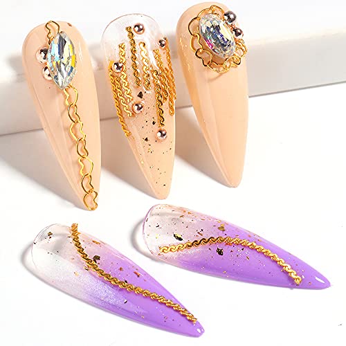 6 GRID 3D Umjetničke lance za nokte Uredba 47 inča zalihe noktiju za žene zlatni punk privjesak ukrasi za nokte Dizajn noktiju opskrbe