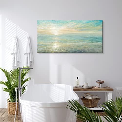Goldfoilart plaže Slike oceana zid umjetnosti obalno platno otisci morskih valova Slika plakata za dnevnu blagovaonicu spavaće sobe