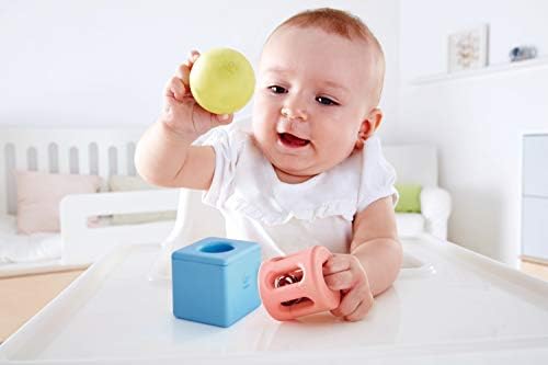 Hape Geometric Rattle | Šarene igračke za zveckanje za novorođenčad, novorođenčad i mališani, 3 komada rani set za obrazovanje igračaka