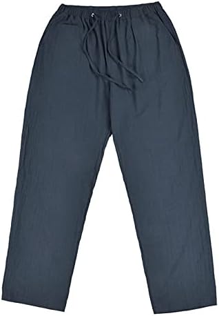 Veličina zategnuća ženske hlače plus pamučna posteljina ležerne džepne hlače čvrste hlače
