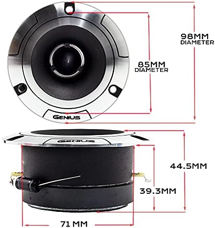 Genius Audio GPRO -T12 1 , 30 Watts RMS - 100 W Maxs, Pro Audio Super Tweeter zvučnik, Aluminijski dijafragmi audio zvučnik, ferit