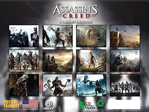 Assassins Creed Calendar 2023 Mjesečni zidni kalendari Video Game Gaming Valhalla Merchandise Veliki planer 24 mjeseca - Puni 2023