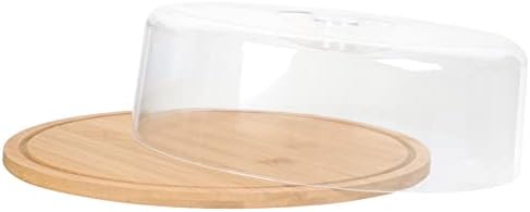 Zerodeko 2PCS prikaz zalogaja za odlaganje cloche jelo zvono Dome ladice Mini Cuake ploča staklo staklo Okruglo stalak s sirom drvena