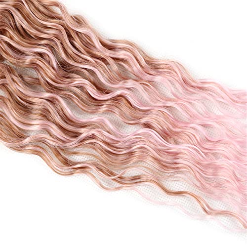 Ekstenzije kose s tkanjem oceanskog vala duboki Val uvijanje heklane pletenice sintetička kosa Havajski uvojak Ombre Afro kovrčava