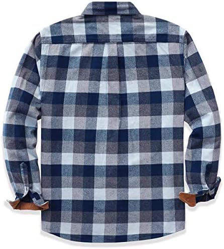 Dubinik® muške flanelne košulje flanel košulja s dugim rukavima za muškarce casual gumb dolje četkana pamučna košulja