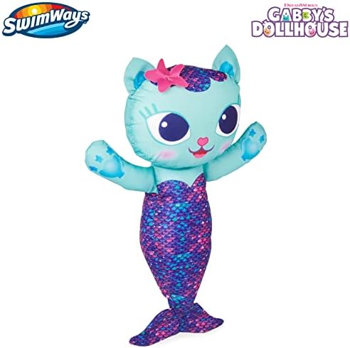 Swimyways Gabby's Dollhouse Mercat Swim Huggable, Gabbyjeve igračke za lutke, igračke za kupanje i igračke za plažu, plutajuća voda