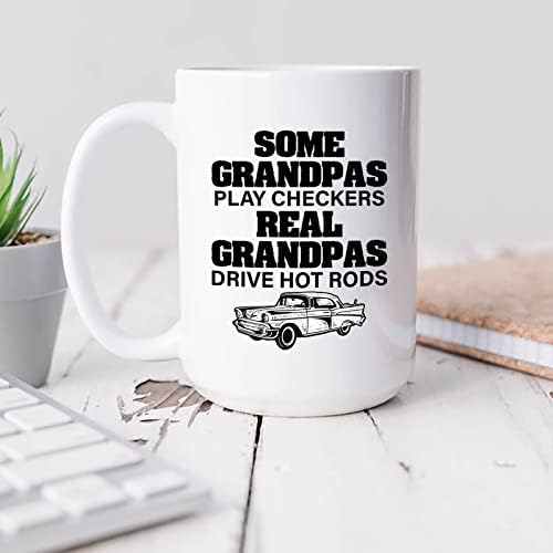 Bigtees pravi djedovi Drive Hot Rods poklon kave za kavu za djedove, djedove voze vruće šipke kave šalica za kupu za djeda, djedove