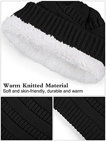Kutortor 4 komada Ženski zimski šeširi rukavice postavljaju tople zimske pletene rukavice za zaslon osjetljivih na dodir za žene na