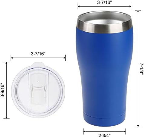 20 oz izolirana čaša od nehrđajućeg čelika s kliznim poklopcem vakuumska izolacija dvostruka Zidna putna šalica za kavu, izvrsna za