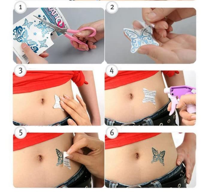 6 PCS Male naljepnice za tetovažu lotosa vodootporna ženska dugotrajna ruka od klavikule male svježe i lijepe boje lotos