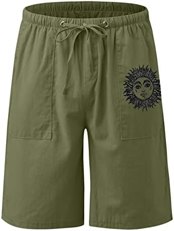 Memia muške pamučne lanene kratke hlače, 2023. ljetni muškarci opušteni brzo suho sunce kampiranje kampiranje na plaži kratak s džepovima