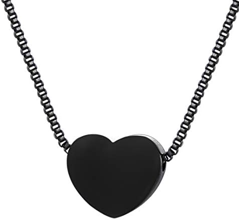 77 sićušna ogrlica od srca za žene Od nehrđajućeg čelika 18k zlato / crno / ružičasto zlato pozlaćeno lančana veza nježne ogrlice sa