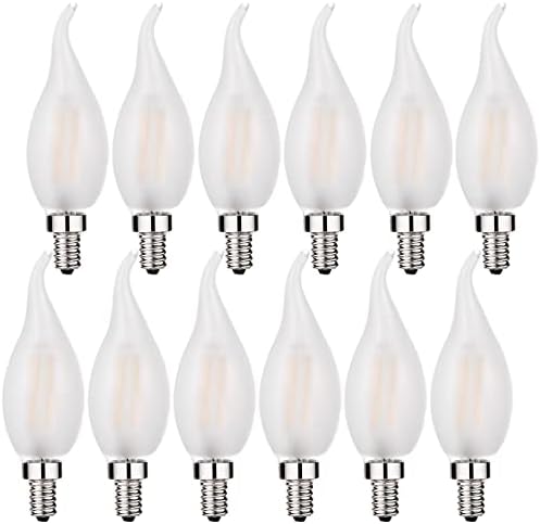 LED Svjetiljka-kandelabra od 25 vata ekvivalent od 3000 K s mekim bijelim plamenom vrh od matiranog stakla 2 vata LED žarulja sa žarnom