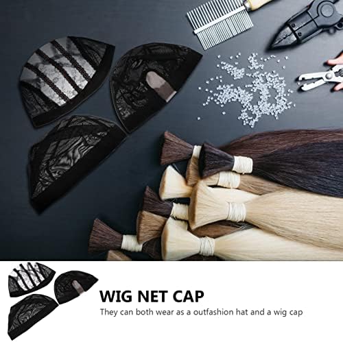 6pcs ženske navlake za perike elastična mrežasta pokrivala za glavu elastični pribor za oblikovanje kose sa zatvorenim krajem za muškarce