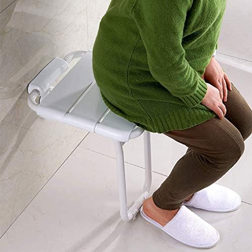 Ditudo sklopiva sjedalo za tuširanje zidna nosača kapka s listićem s nogama Prostor Aluminij kupaonica/bijela
