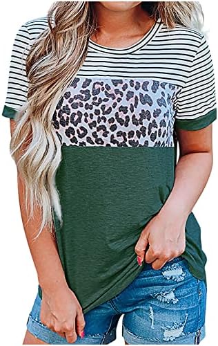 Bluza košulja za ženske jesenske odjeće odjeće kratke rukave pamučna grafička majica 9p 9p