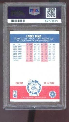 1987-88 Fleer 11 Larry Bird PSA 9 Ocijenjena košarkaška karta NBA Celtics 87-88 1988-Nepopisane košarkaške karte