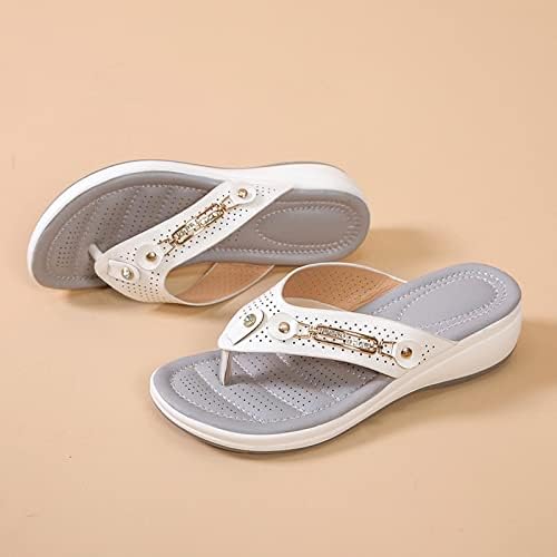 Papuče za žene, sandale za žene na plaži lepršaju jahuljaste s lukom za podršku za unutarnju i vanjsku klinu Slipe Ljetna sandala