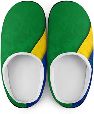 Nogometna lopta s brazilskom nacionalnom zastavom muške pamučne papuče zimske tople unutarnje papuče s neklizajućim potplatom vanjske