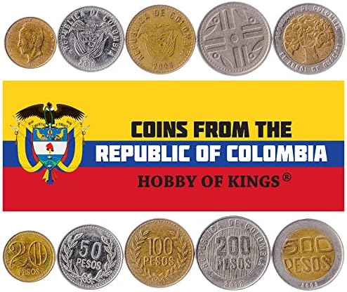 6 kovanica iz Kolumbije | Kolumbijska kolekcija kovanica 1 Centavo 2 5 10 20 50 Centavos | Cirkulirano 1952-1966 | Laurel vijenac |