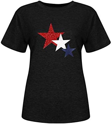 4. srpnja Košulje Žene američke zastave majice casual ljetni vrhovi kratki rukavi zvijezde pruge udobne labave košulje vrh