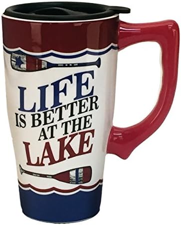 Spoontiques - Ceramic Travel Comg - Lake Cup - Topla ili Hladna pića - Poklon za ljubitelje kave