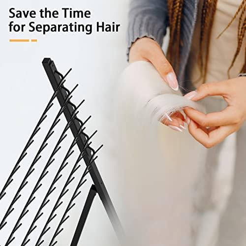 Metalni stalak za tkanje kose za kosu, držač za tkanje kose sa 72 fiksna klina, sklopivi stalak za kosu, razdjelnik za uštedu vremena,