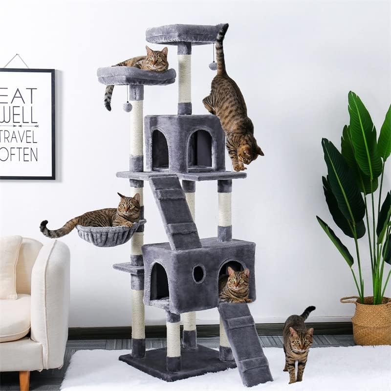 Mačje stablo na više razina za mačke s ugodnim sjedalima stabilne mačke za penjanje okvira mačke za ogrebotine igračke za ogrebotine
